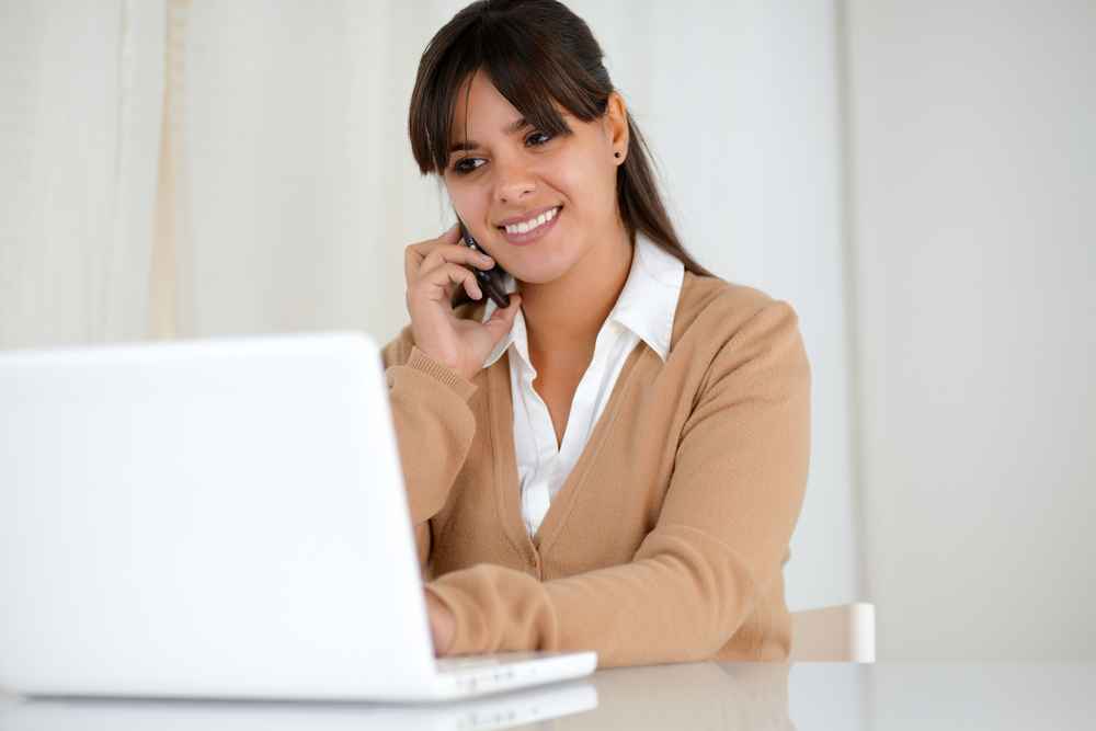 woman talking on call