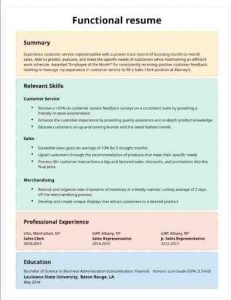 Functional Resume Structure