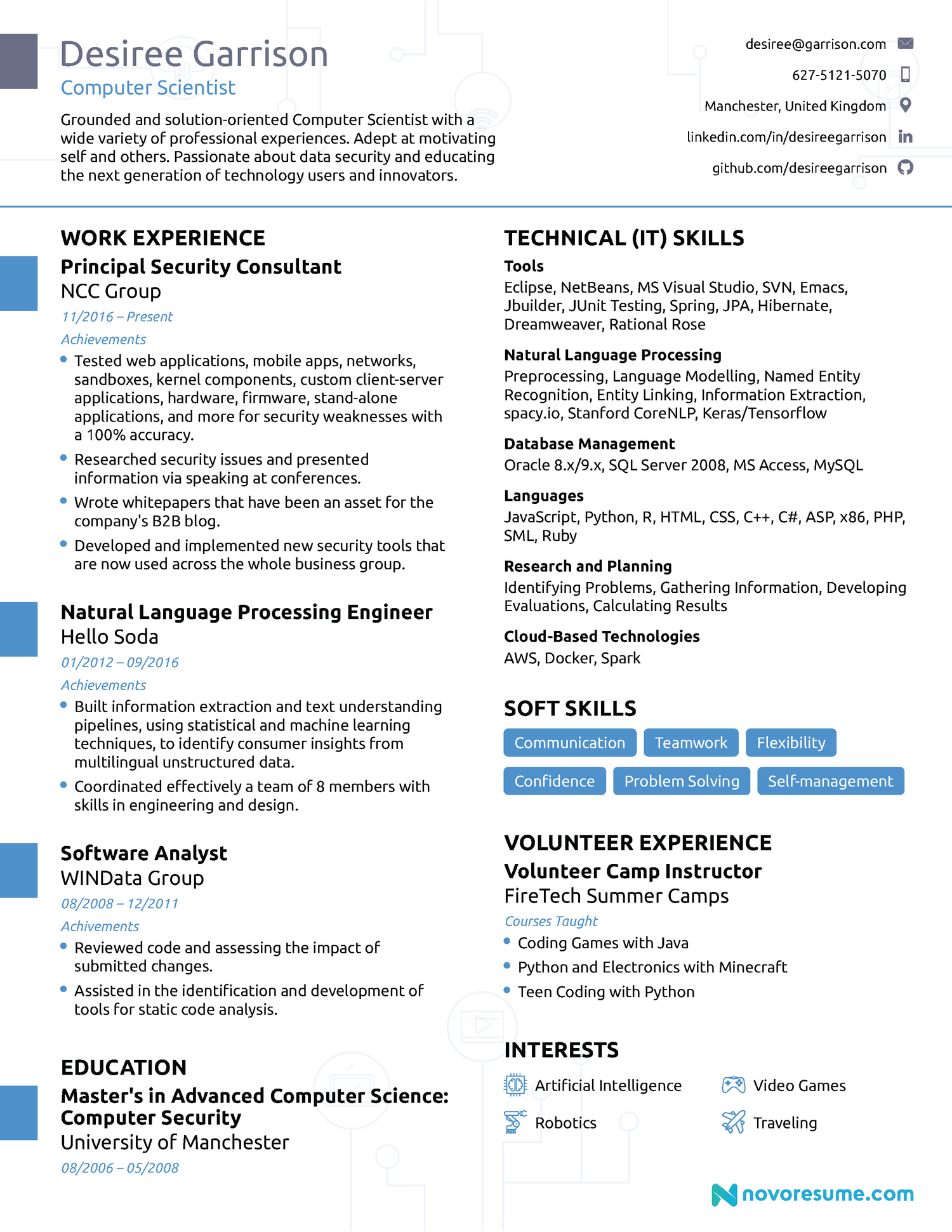 chronological resume example