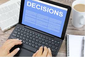  Laptop screen displaying decision-making process.