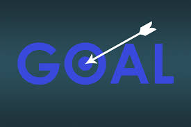 an arrow directs towards the word "goal" written in bold letters.