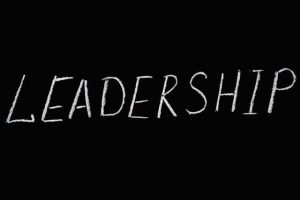 Leadership is written black background