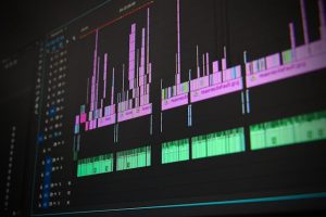 A close up of a video editing screen with various editing tools and timeline visible.